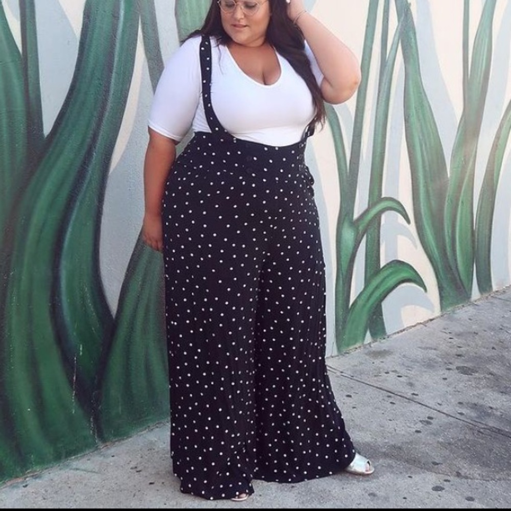 Plus Size Polka Dot overall pant